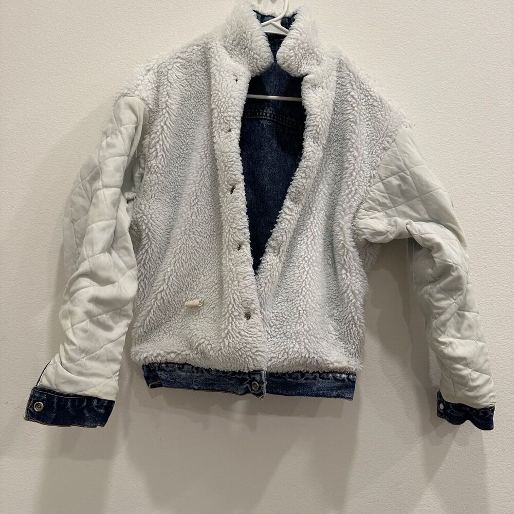 Vintage 80's Levi's 527 Trucker Sherpa Lined Denim Jacket Size Small Made In USA - Picture 8 of 13